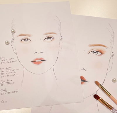 配色アドバイスシートとアイブロウレッスン小冊子